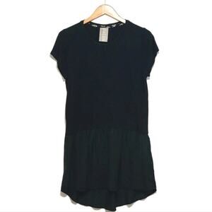 Anthropologie Dolan Left Coast Black High Low Short Sleeve Tunic Top Chic S